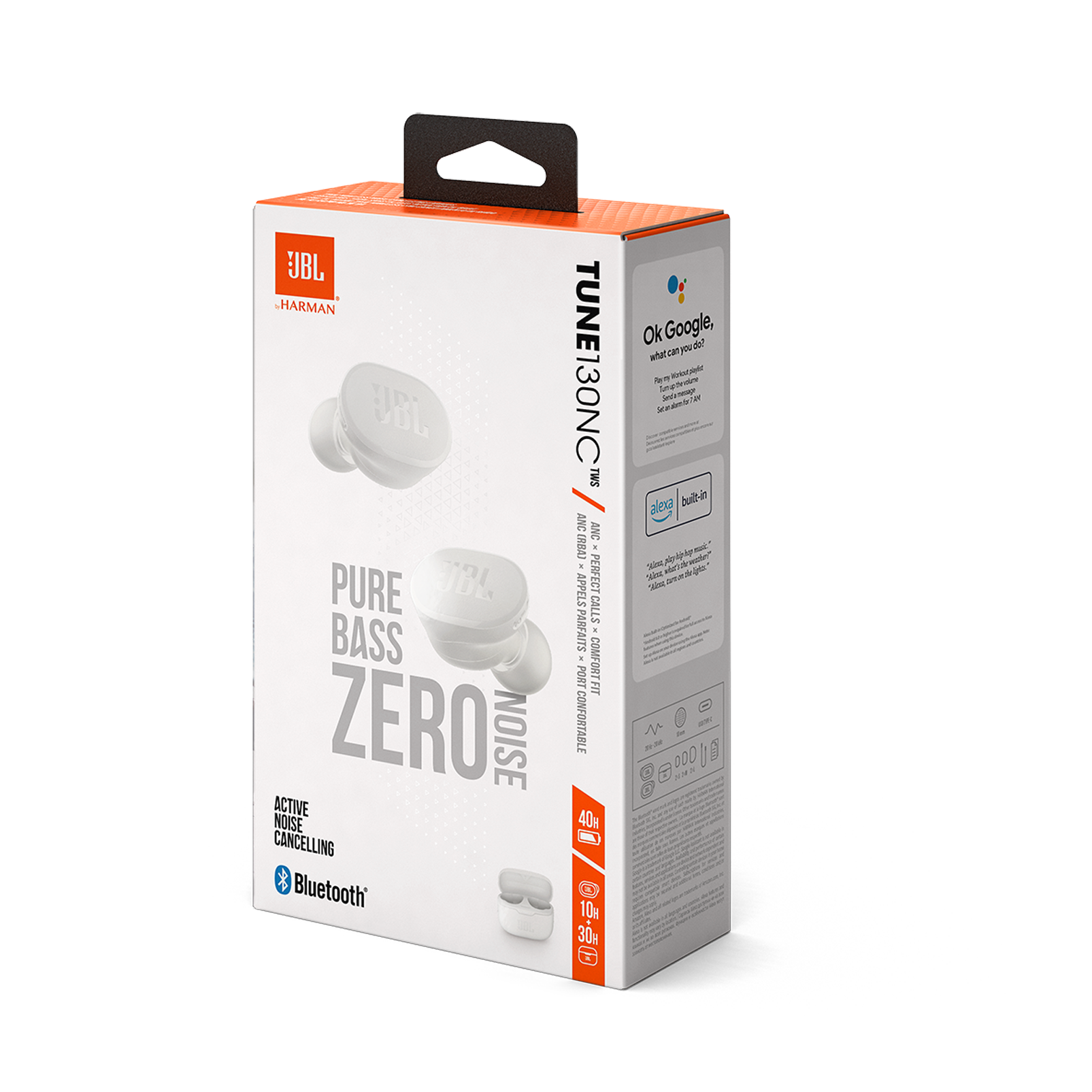 JBL Tune 130NC TWS - White - True wireless Noise Cancelling earbuds - Detailshot 10